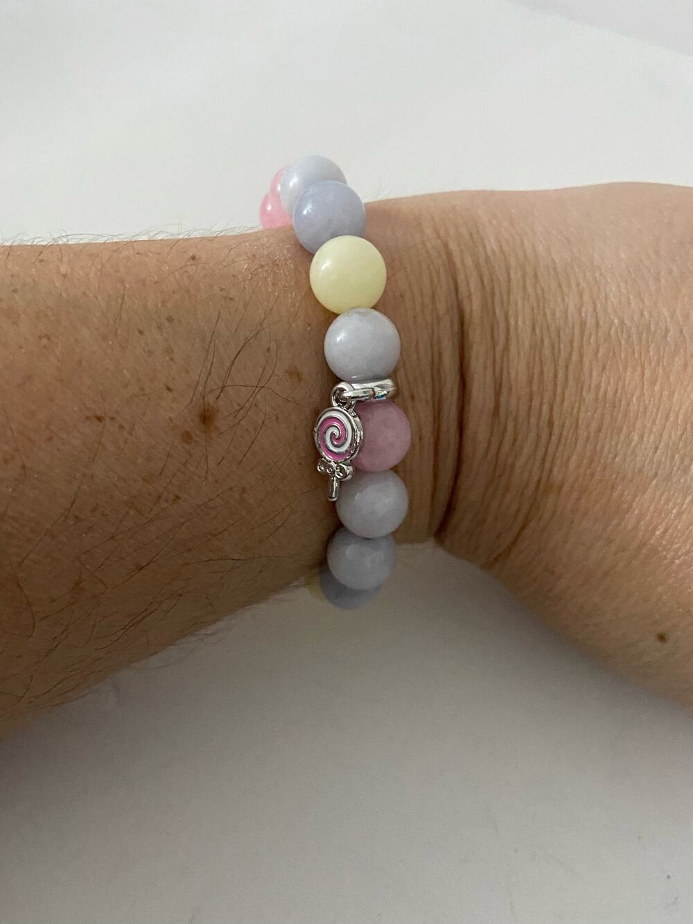 rainbow morganite bead bracelet